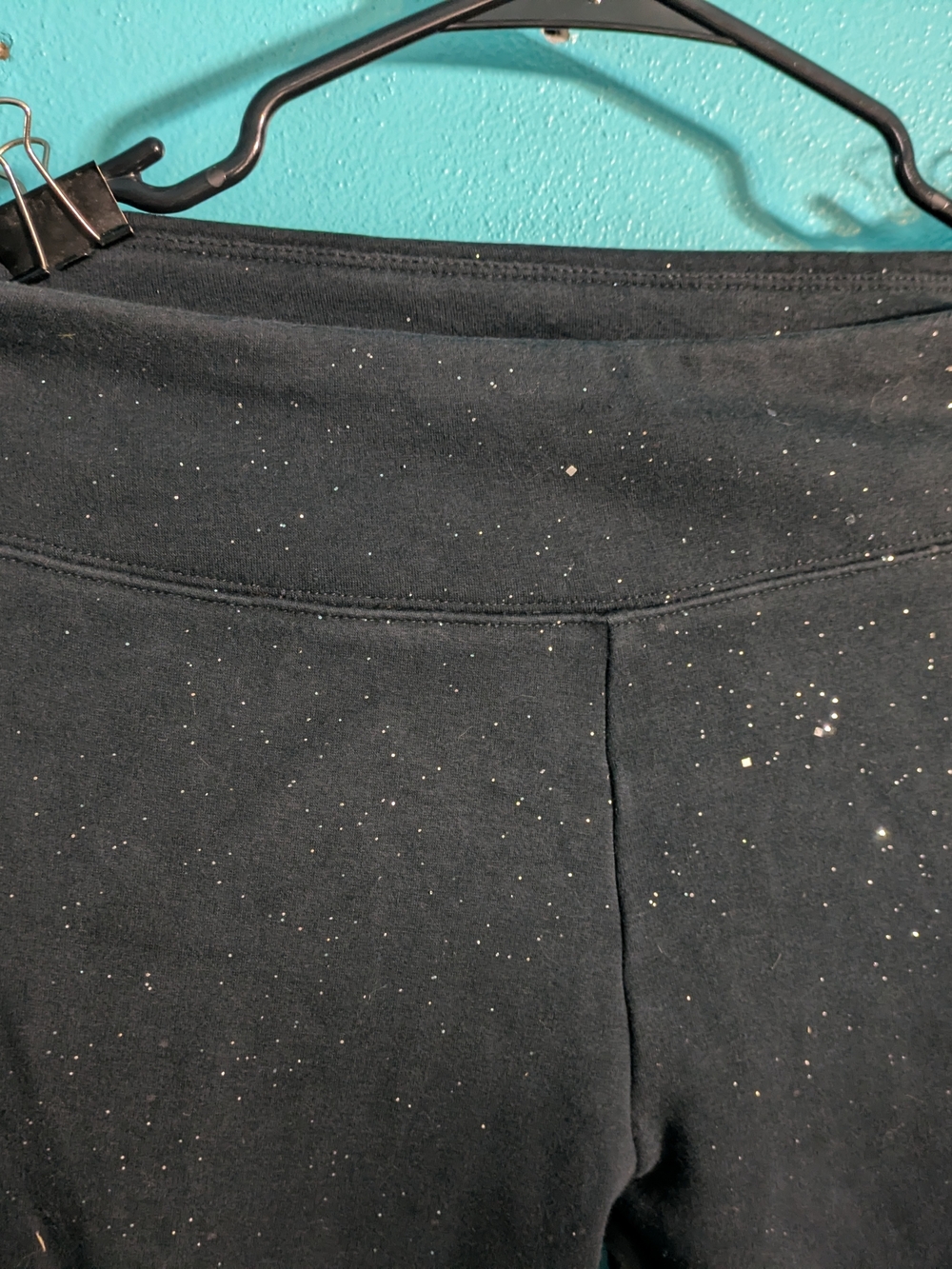 SO Black Leggings with Sparkle Detail Gym Workout Athletic - Picture 4 of 10